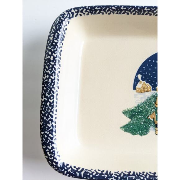 Vtg Christmas Casserole Baking Dish Holiday Bear Family ABC Distributing 9x14 - Picture 4 of 12